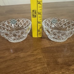 LENOX Fine Lead Crystal Cut Diamond Pattern Small Candy Bowl Trinket 3.5” Set
