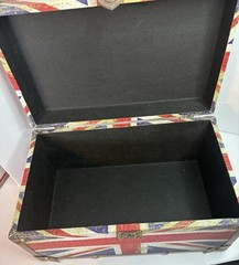 Union Jack UK Flag Treasure Box Chest United Kingdom Trunk Collectible