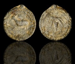 Authentic Ancient Judaean Lead Amulet – Rabbit & Grapes – 26mm – Premium Grade