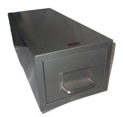Weiss Steel 16” Long Index Card Single Drawer Metal File Filing Cabinet Vintage
