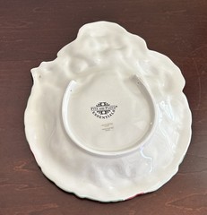Fitz & Floyd SANTA WREATH Ho Ho Ho Canape Ceramic Serving Plate New In box Vtg