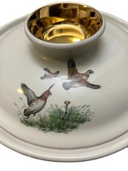 Vintage Crown Staffordshire Round Tureen Bowl Pheasants Grouse Bird Unbranded
