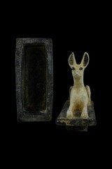 A RARE EGYPTIAN ANTIQUITIES OF AUTHENTIC PHARAONIC STATUE EGYPTIAN GOD ANUBIS BC