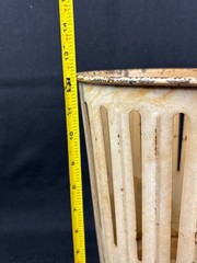 Vintage Erie Art Metal Co. Dan-Dee No. 1 Industrial Waste Basket Trash Can White