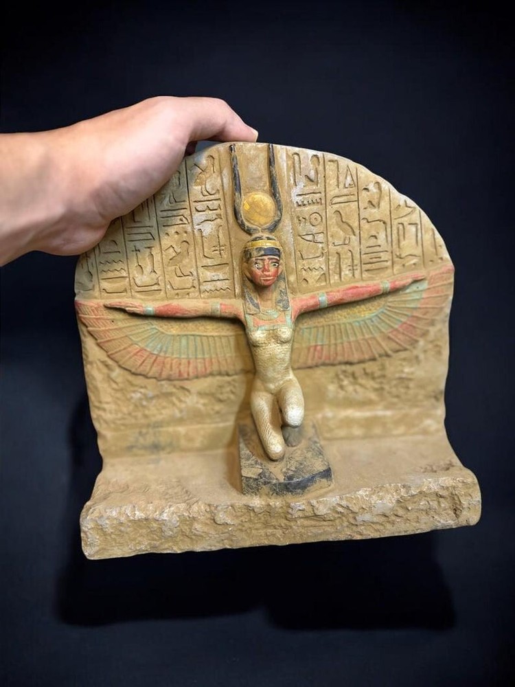 Rare Antique Stone Isis God Statue Ancient Egyptian Antiquities B.C Pharaonic