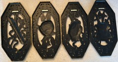 VTG Homco Syroco Medieval Gothic Weapon & Armor Themed Plastic 4 Wall Plaques