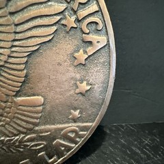 Vintage One Dollar Coin 6” Metal Wall Decor Bronze Color Trivet