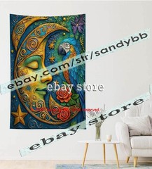 Raven Rose Gothic Tapestry 3D relief look Wall Art dark decor 39X59 in