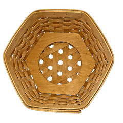 Longaberger Hexagon Clock Basket Artisan Signed No Writing on Face RARE 1997 USA