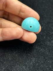 Ancient Near Eastern Sassanid Sasanian Turquoise Intaglio Seal Stamp Dome Bead