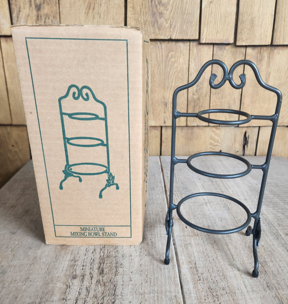 2000 Longaberger Collectors Club Miniature Wrought Iron Mixing Bowl Stand NIB