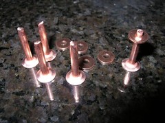 Lot of 3 Copper Rivets Longaberger BASKET Handle Repair Kit 1/8″ Round 1″ Length