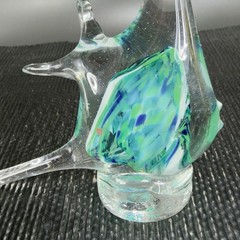 Vintage Czech Republic Hand Made Art Glass Figurine Fish Figure Hand Blown Glass