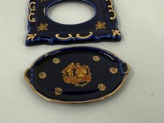 Vintage 14 Piece Lot – MINI Limoges Castel France Cobalt Blue 22 Karat Gold Trim