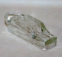 Boat Hollow Candy Holder Clear Glass ~ 4 3/4” Long 1940’s