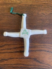 Belleek St Brigid’s Day Cross Ireland Wall Hanging Ornament Parian China Signed