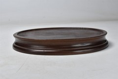 Vintage OVAL WOODEN RISER STAND DISPLAY for VASES FIGURINES PLUS #09169