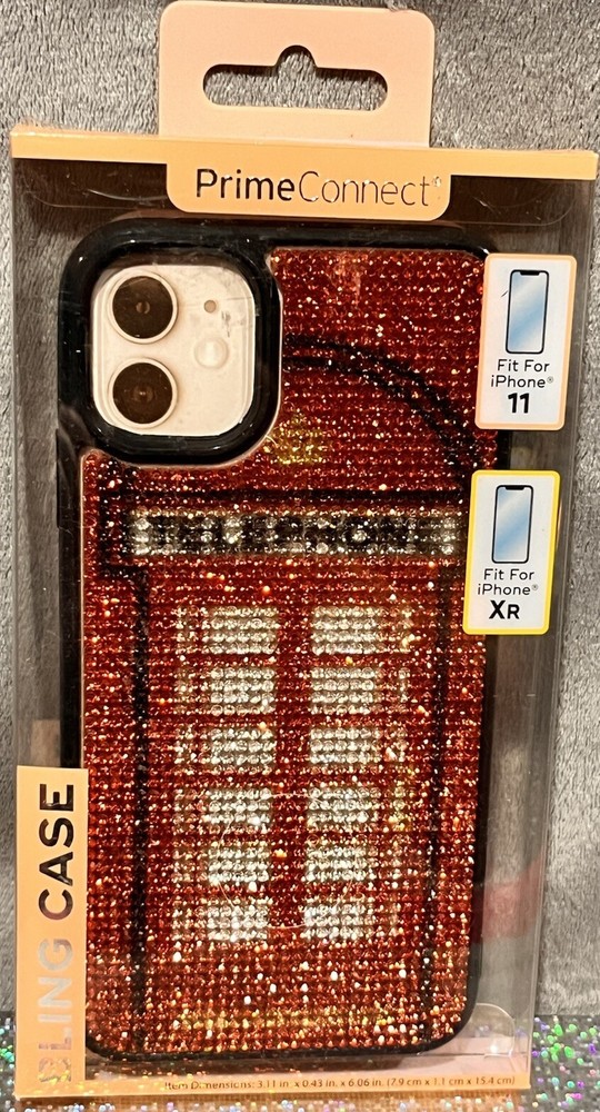 PrimeConnect Bling Case Iphone 11 XR Great Britain Telephone Booth Travel Style