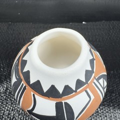 Mary T Jijola Hand Made Pottery Bud Vase Vessel Isleta Pueblo Artist Signed Vase