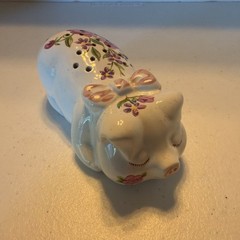 Avon Hand Decorated Pomander PotPourri Floral Porcelain Pig by Ceramarte Brazil