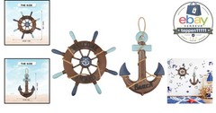Nautical Wooden Ship Wheel 13″ Wall Art Decor