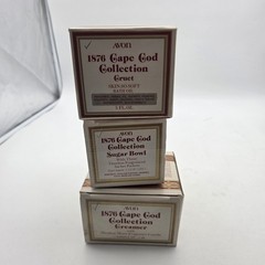 Vtg Avon Cape Cod Collection 1876 Ruby Red Glass Sugar Bowl, Creamer & Gruet Lot