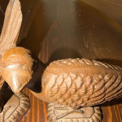 Pair of 2 Old Vintage CAST IRON METAL BIRD Birds Statue Figure – Brown Bookends
