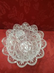 Vintage DePlomb Lead Crystal Candy Dish With Lid- Gorgeous Design!
