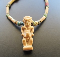 NILE Ancient Egyptian Pataikos Amulet Mummy Bead Necklace ca 300 BC