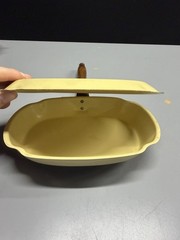 Vintage Yellow Crumb Catcher with Hand Painted Flowers by Nashco Products NY