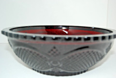VTG Avon 1876 Cape Cod Collection Serving Bowl w Box 1986 Ruby Red Glass NIB