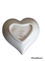 Lenox Sculpted Rose Heart Dish 4″ Gold Trim 24K
