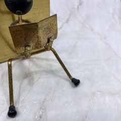 1950s MCM Modernist Brass and Wood Stick Figure Bookends Set of 2