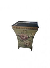 19th Century French Style Sheet Metal Cachepot Wastebasket Planter Flowers