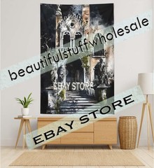 Gothic Gate Wall Hanging Tapestry Haunted Fantasy 39X59 in