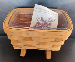 Longaberger RARE Classic Small Cradle basket set, MINT FREESHIP!