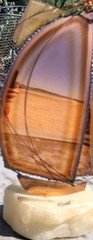 Vtg John De Mott Copper 10″ Sail Boat on Quartz Base Signed Nautical Gift