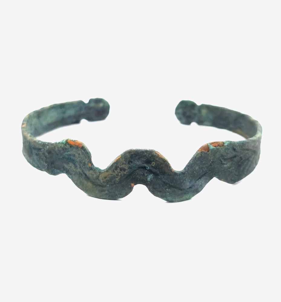 Ancient Celtic Bracelet Copper Open Cuff Torque Patina Circa 100-300 AD