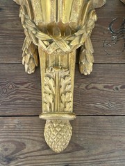 Pair Vintage Italian Borghese Wall Shelves Gold Gilt Florentine Neoclassical 17”