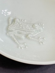 KPM Porcelain Bowl Relief Frog Glazed off white Berlin Rare Vintage