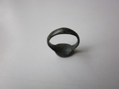 very rare ancient Viking engraved bronze small women’s ring with runes.IX – X AD
