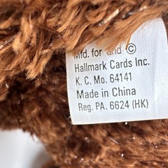 Comet Hallmark Christmas Reindeer Brown Plush & Tinsel Fur Jingle Bell Retired