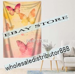 Pastel butterflies tapestry airy pink unframed prints 59X82 in