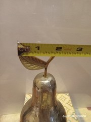 Tozai Home Tin Wrapped Textued Pear Brass Stem And Leaf Silver Tone W/nails