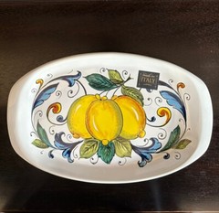 Nova Deruta Limone Medium Serving Appetizer Plate Tray 11.5”x7.25” Italian NWT