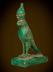 Ancient Egyptian God Horus Falcon Statue Crown of Egypt Pharaonic Stone Deity BC