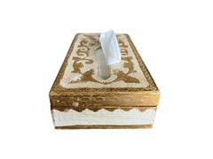 Vintage 1940s Italian Florentine Gold Gilt Neoclassical Wastebasket & Tissue Box