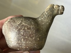 AMAZING PRE-COLUMBIAN CANOPA / CONOPA LLAMA EFFIGY VOTIVE CONTAINER FIGURE PERU