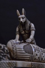 EGYPTIAN ANTIQUE STATUE RARE EGYPTIAN ANTIQUITIES OF GOD ANUBIS PHARAONIC BC