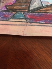 Cubist Original Watercolor Pastels Chalk Painting Signed Picasso Modern Abstract